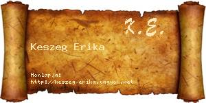 Keszeg Erika névjegykártya