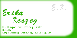 erika keszeg business card